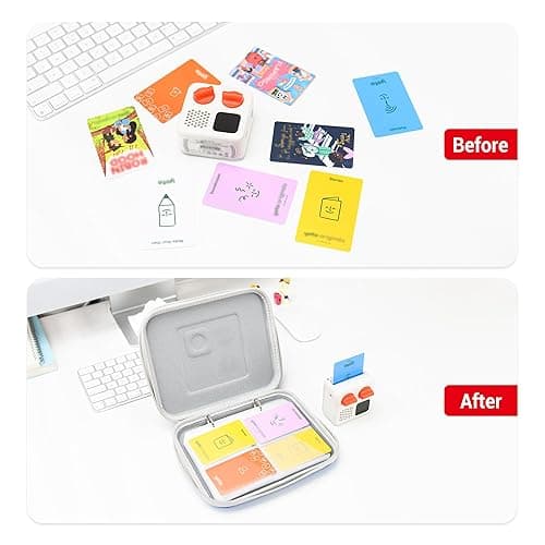 PROfezzion Card Holder for Yoto Cards, 88 Pockets Yoto Player Card Case with Zipper & Carry Strap, Yoto Mini Card Binder with Sleeves for Travel - Pink - Pink thumbnail 8