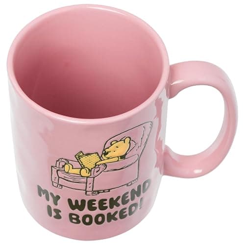 Silver Buffalo Disney Winnie the Pooh Wax Resist Pottery Mug, 17oz | Disney, Etched Engraved Finish, Yellow, 0.5 Liters, My Weekend Is Booked thumbnail 3