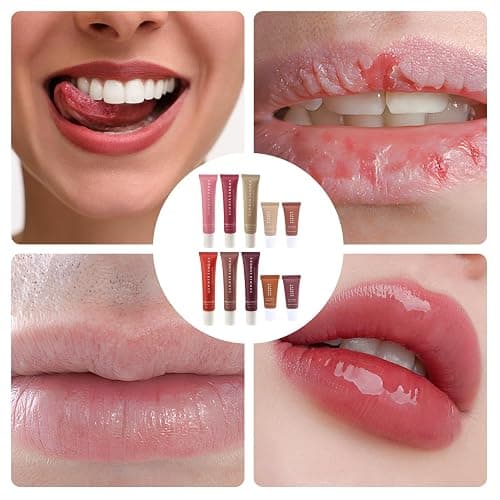 HEUIOP 10 Pcs Lip Balm Set with 6 Lip Butter Balm and 4 Mini Lip Balms,Lip Balm Vanilla Used to Soothe Dry and Chapped Lips,Leaving Them Soft,Smooth and Elastic A-Set thumbnail 7