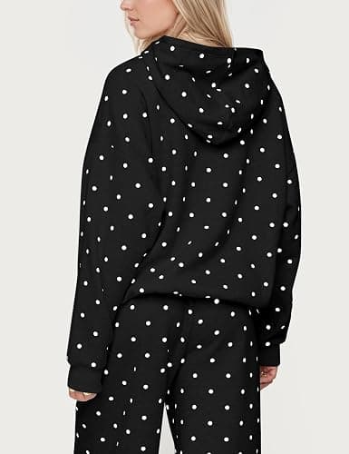 Lauweion Polka Dot Set-Womens Oversized Hoodie and Wide Leg Sweatpants thumbnail 2