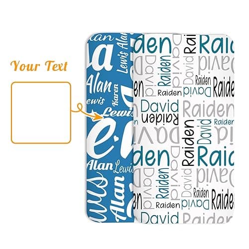 Duckbe Custom Crib Sheets for Boys - Fitted Crib Sheet for Standard Crib & Toddler Bed Mattress (52"x28"), Personalized Baby Gift for Boys, White Letter(52"x28"x9.8") thumbnail 9