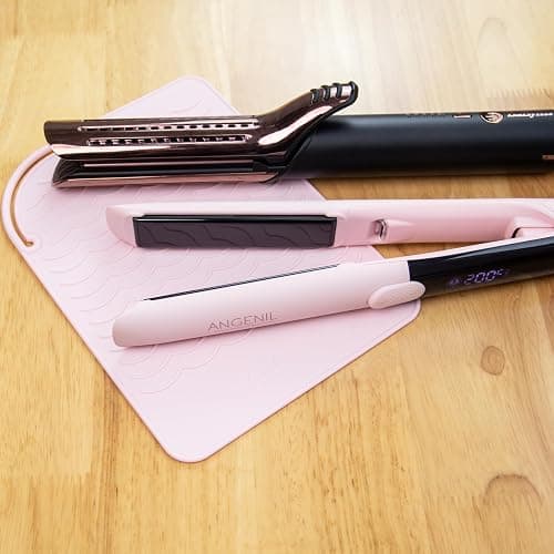 ANGENIL Flat Iron Silicone Mat and Travel Case for Hair Tools - Heat Resistant Mat, Straightener Pad, and Curling Iron Sleeve (9" x 6.5") thumbnail 2
