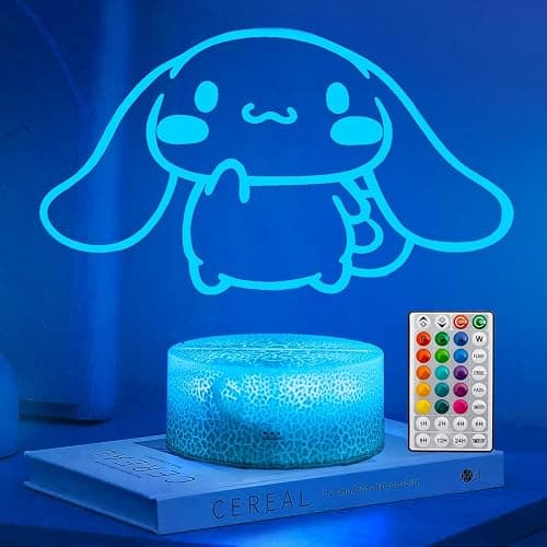 KIEAL 16 Colors Cartoon Night Light, Anime Charater Change Decor Lamp with Remote, Dim, Timer,Fans Kids Gifts for Christmas Birthday Boys Girls - Image 1