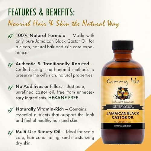 Sunny Isle Jamaican Black Castor Oil 4oz | 100% Natural for Hair, Scalp and Skin Care thumbnail 3
