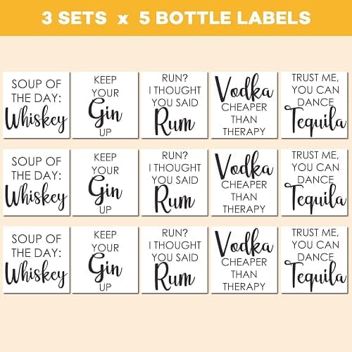 3 Sets Funny Bartesian Labels, Bartesian Accessories Waterproof Decal Stickers for Bartesian Cocktail Machine Alcohol Glass Spirit Bottle thumbnail 4