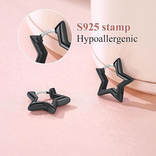 black star huggie earrings thumbnail 6