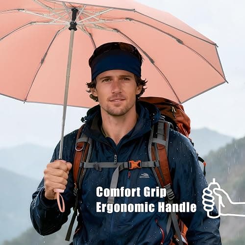 Fogkey Large Windproof Travel Umbrella, Portable Reverse Folding Car Umbrella, Compact Inverted Design with Waterproof Canopy, Automatic, 10 Durable Ribs, 45.6/13 Inch, Fits Backpack thumbnail 8