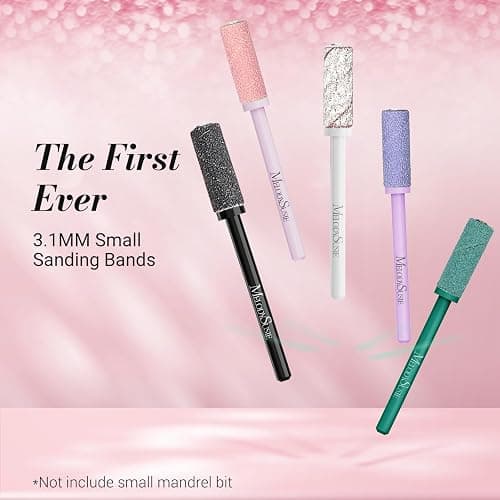 MelodySusie 120 Pcs Nail Drill Bits Small Sanding Bands for 3.1mm Mandrel Bit, 80 Coarse Grit Nail File for Acrylic Nails Gel Manicures and Pedicure, Pink (Only Sanding Bands) thumbnail 2