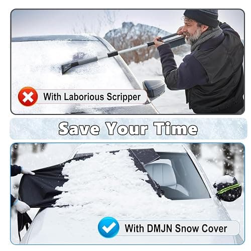 DooGooCoo [Upgraded] 7-Layer Car Windshield Snow Cover, [Efficient Winter Protection] Against Snow, Ice, Frost and Water, [Military-Grade Durable] Universal Fit for Cars, SUVs, and Trucks-Medium thumbnail 4