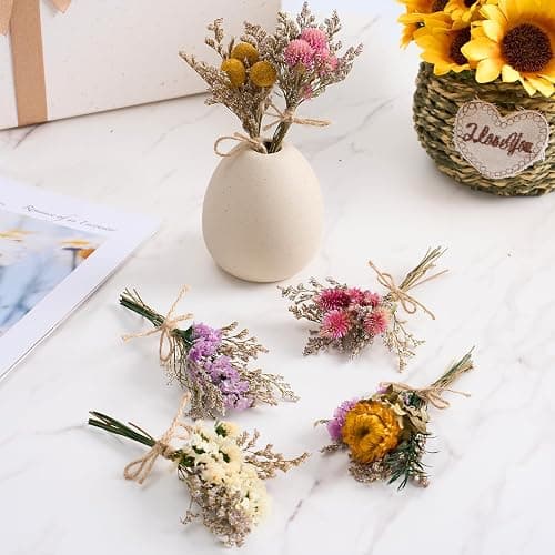 LawnIdyll 12/24 PCS Charming Dried Flowers Bouquet for Vase Various Dried Wildflowers with Stems Mini Handmade Wildflowers Natural Real Flowers Bulk Flowers Craft (Various Series, 12 PCS) thumbnail 6