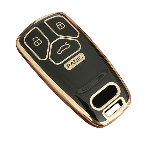 QIXIUBIA for Audi Key Fob Cover Keyless Remote Smart Key Fob Shell with Keychain Fit for Audi A4 Q7 Q5 TT A3 A6 SQ5 R8 S5 Smart Key (Black) thumbnail 5