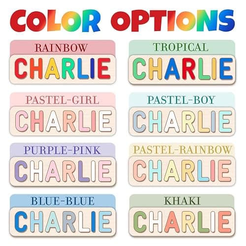 Personalized Name Puzzle for Kids, Wooden Puzzles for Toddlers 1-3, Custom Baby Toddler Toys for 1 Year Old, Personalized Christmas Birthday Gifts thumbnail 7