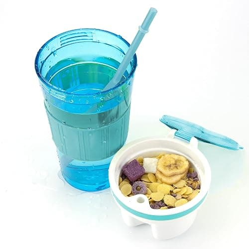 CaySep Women Men Snack and Drink Cup Kid's Combo All-in-One Tumbler for On-The-Go (Blue Pack of 1) thumbnail 3