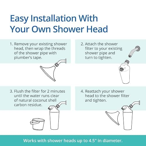 Aquasana Shower Filter | Dermatologist-recommended for softer, healthier skin & hair | Proven to reduce 90% of chlorine for 6 months | High pressure | Chrome wand shower head | AQ-4105CHR thumbnail 7
