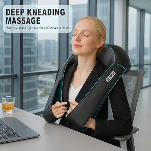MagicMakers Shiatsu Neck Massager with Heat for Pain Relief Deep Tissue – Mothers Day Gifts for Mom, Women, Her | Ideal for Men, Dad & Him– Amazing Back & Shoulder Relief from Daughter or Son thumbnail 3