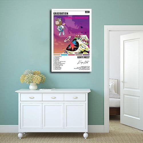 Music Poster Kanye Poster West Graduation Album Cover Canvas Poster Wall Art Decor Print Picture Paintings for Living Room Bedroom Decoration Unframe-style12x18inch(30x45cm) thumbnail 4
