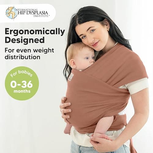 KeaBabies Baby Wrap Carrier - All in 1 Original Baby Carrier Newborn to Toddler Sling, Easy to Wear, Hands Free Bonding, Lightweight, Breathable Infant Wraps (Terracotta) thumbnail 2