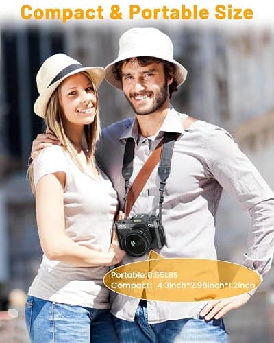 2024 Upgrade VJIANGER Digital Camera for Photography Vlogging Camera for YouTube with WiFi, 180° Flip Screen, 16X Digital Zoom, 52mm Lens, 2 Batteries, 32GB Micro SD Card(Black) thumbnail 6