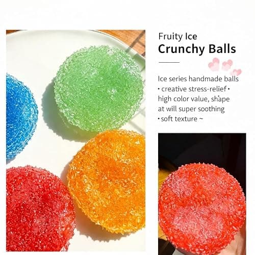 Slushy Squishy, Crunchy Squishy Stress Ball, Waxberry Moldable Crunchy Stress Ball, Ice Skin Fidget Sensory Toys, Slush Satisfying Squishies Relaxing Fidget (Purple + Waxberry) thumbnail 4