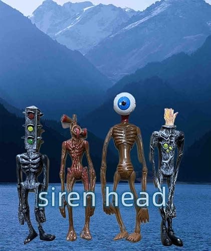 POPRORE 4 PCS Siren Head Action Figure Monster Siren Head Horror Models (Series-E) thumbnail 4