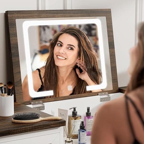 BROTTAR Dresser with Mirror for Bedroom, Chest of Drawers with LED Mirror, 8 Drawer Dresser, White Dressers for Kids, Wood Dressers, Farmhouse Makeup Vanity with Storage for Bedroom thumbnail 5