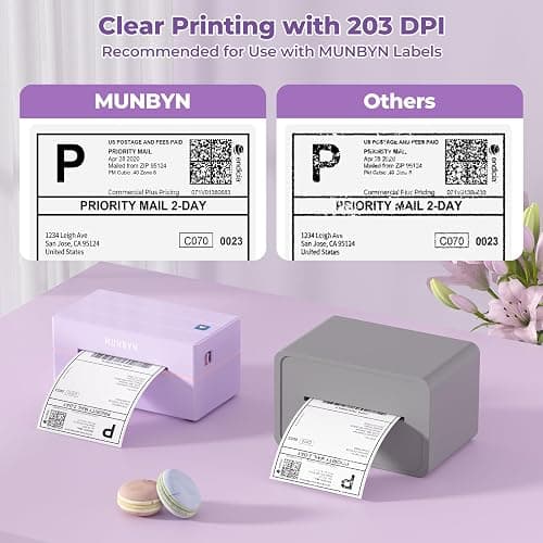 MUNBYN Bluetooth Thermal Label Printer, 130B Wireless 4x6 Shipping Label Printer for Shipping Packages Small Business Office or Home, Compatible with iPhone Android iPad Windows macOS Chrome thumbnail 3