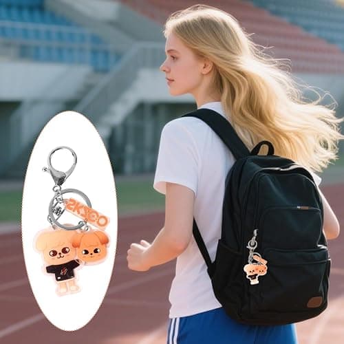 8Pcs SK-Z Acrylic Keychain Cute Cartoon Pendant Key Chain Backpack Accessories for Stray Fans thumbnail 5