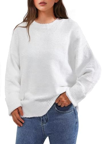 Women's Oversized Crewneck Sweaters, Long Sleeve Fuzzy Knit Casual Chunky Warm Fall Pullover Sweaters Top Trendy Outfits thumbnail 7