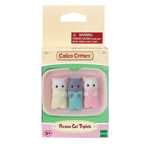 Calico Critters Persian Cat Triplets - Collectible Dollhouse Figures with Cradle Accessory thumbnail 5