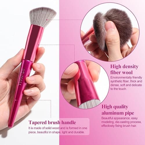 BS-MALL Makeup Brush Set 18 Pcs Premium Synthetic Foundation Powder Concealers Eye shadows Blush Makeup Brushes with black case thumbnail 4