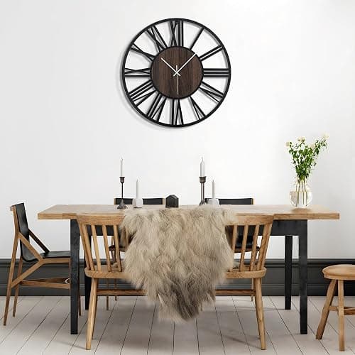 Mee 2ou Large Wall Clock for Living Room Decor, 16 Inch Non Ticking Silent, Battery Operated Modern Vintage Oversized Wall Clock for Bedroom Kitchen thumbnail 9