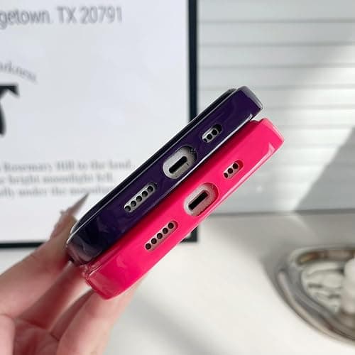 FABSPARK Phone Case for iPhone 13 Case,Simple Wave Design Wavy Frame Soft Silicone Aesthetic for iPhone 13,Hot Pink thumbnail 5