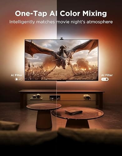 Govee TV Backlight 3 Pro with HDR Triple Camera, 11.8ft 5-in-1 RGBWWIC LED Strip Lights That Change with 55-65 Inch TVs, 75LEDs/m, Supports AI Filter, Smart App and Voice Control, DreamView Sync thumbnail 6