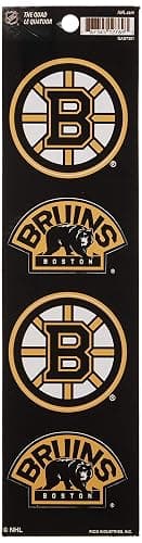 Rico Industries NHL Hockey Quad Decal 3" x 12" Quad Decal - (4) Decals - Boston Bruins - Image 1