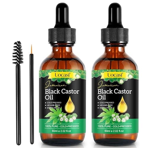 Uocasi 2Pack Jamaican Black Castor Oil, 100% Pure Cold Pressed in Glass Bottles, Body Massage, Hair Growth, Eyebrow Nourishment, 4.04 Oz - Image 1