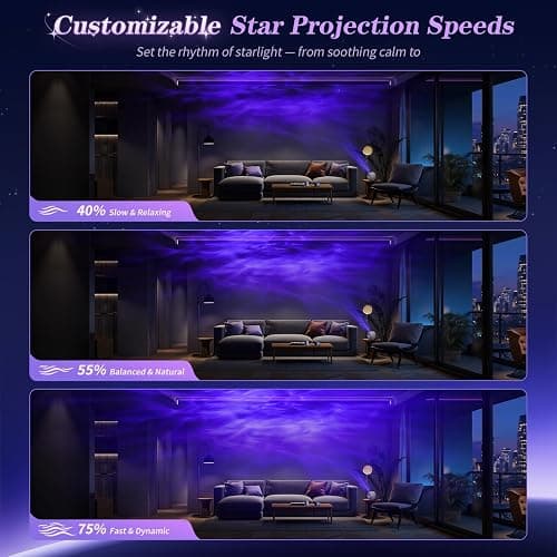 Galaxy Projector, Star Night Light, Star Projector with Timer & Remote Control for Bedroom Decor, Home Theater, Ceiling, Kids Room, Party, Relaxation thumbnail 3