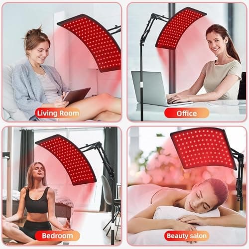 Red Light Therapy for Face and Body, Red Infrared Light Therapy Lamp with Stand Led 660nm Red Light-Therapy& 850nm Infrared Light Device for Body thumbnail 4
