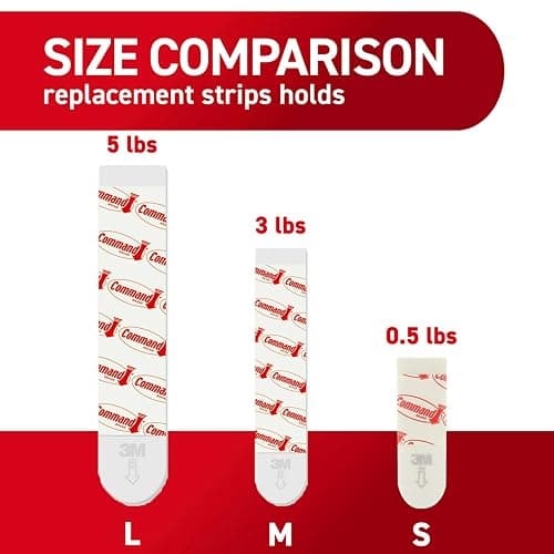 Command Damage Free Hanging Strips for Large Wall Hooks, Removable Adhesive, No Tools, 20 White Strips thumbnail 6