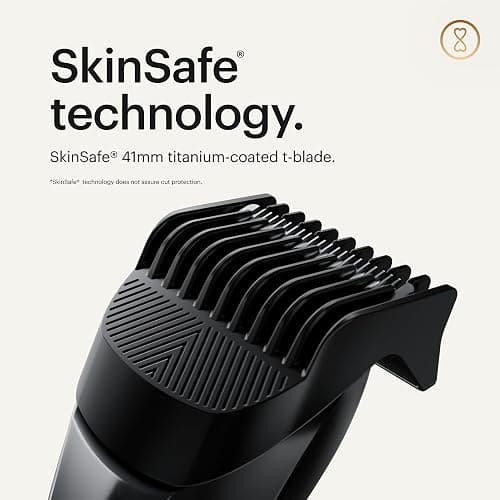 MANSCAPED® The Beard Hedger® Premium Men's Beard Trimmer, 20 Length Adjustable Blade Wheel, Stainless Steel T-Blade for Precision Facial Hair Trimming, Cordless Waterproof Wet/Dry Clipper thumbnail 4