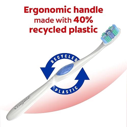 Colgate 360 Optic White Whitening Toothbrush, Adult Soft Toothbrush with Whitening Cups, Helps Whiten Teeth and Removes Odor Causing Bacteria, 4 Pack thumbnail 5