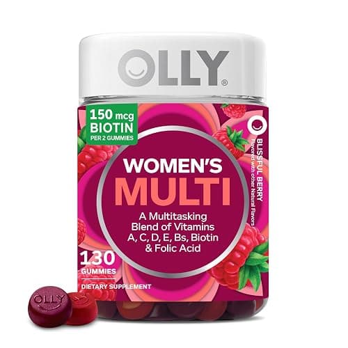OLLY Women's Daily Multivitamin Gummy, Vitamins A, D, C, E, Biotin, Folic Acid, Adult Chewable Vitamin, Berry Flavor, 65 Day Supply - 130 Count - Image 1