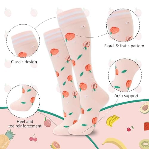 fenglaoda Compression Socks for Women Men Support Circulation 6 Pairs Socks For Nurse, Travel, Flight thumbnail 3