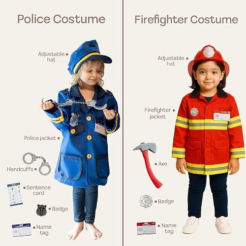 5-1 Kids Dress Up Clothes & Pretend Play Costumes for Ages 3-7 | Cute Role Play Dress Up Costumes for Boys & Girls with Matching Accessories & Storage Trunk thumbnail 4