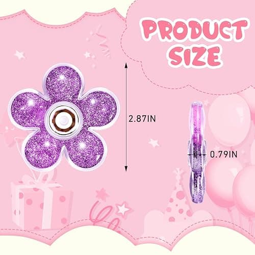 FIGROL 5 Pack Glitter Fidget Spinners Stocking Stuffers. Sensory Fidget Toys for Stress Relief, for Kids, Teens, Boys & Girls thumbnail 2