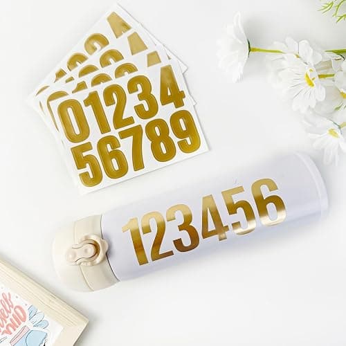 10 Sheets 1.5 Inch Gold Vinyl Number Stickers 0-9, Self Adhesive Waterproof Numbers for DIY Crafts, Home Décor, Mailbox, Signs, Bottles, Classroom, Scrapbooks, Labeling Projects（Gold ） thumbnail 4