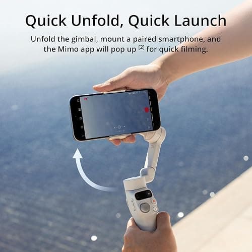 DJI Osmo Mobile 7 Gimbal Stabilizer for iPhone & Android, 3-Axis Gimbal | Built-in Tripod, Ultra-Light, Comfortable Grip, ActiveTrack, ShotGuides, One-Tap Edit, 10hrs Use, Phone Charging thumbnail 4