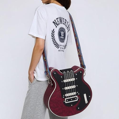 Nenkarn Guitar Purse, Men and Women Guitar Shaped Crossbody Shoulder Bag, Novelty Crossbody Bag for Women with Adjustable Shoulder Strap thumbnail 8