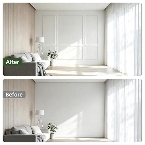 JSIWOTH Peel and Stick Wall Molding Kit, Wainscoting Panels 24 PCS | 6 frame premade panels, self adhesive wall trim, paintable molding, accent wall decor for living room bedroom hallway thumbnail 4