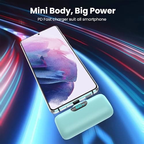 [2-Pack] Mini Portable Charger 5000mAh Power Bank,3A PD USB C Cell Phone Portable Power, LCD Display Battery Pack Compatible with iPhone 17/17 Air/16/16 pro/15/15 pro Max/Android/Samsung/Moto/LG etc thumbnail 3