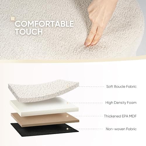 B FSOBEIIALEO Ottoman with Storage for Living Room, Sherpa Folding Storage Ottoman Foot Rest, 43.3 Inches Collapsible Bedroom Bench White thumbnail 4